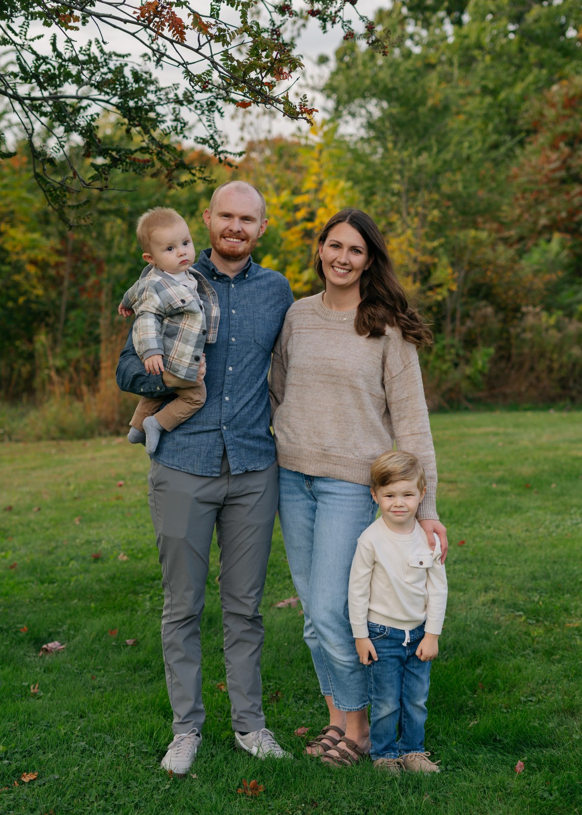 Brayden Bulloch with his wife, Kelly, and their two sons